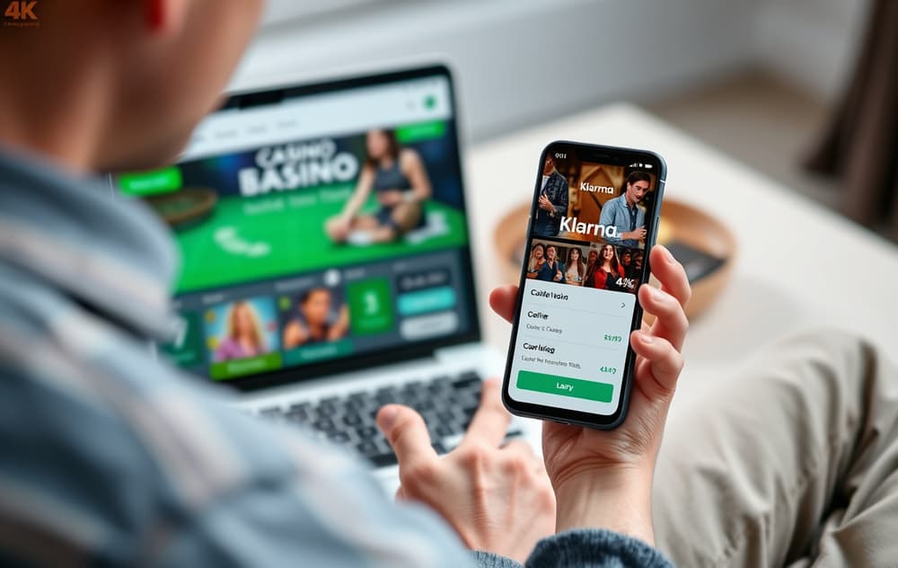 Norsk spiller som bruker Klarna-appen på mobil for innskudd på et nettcasino