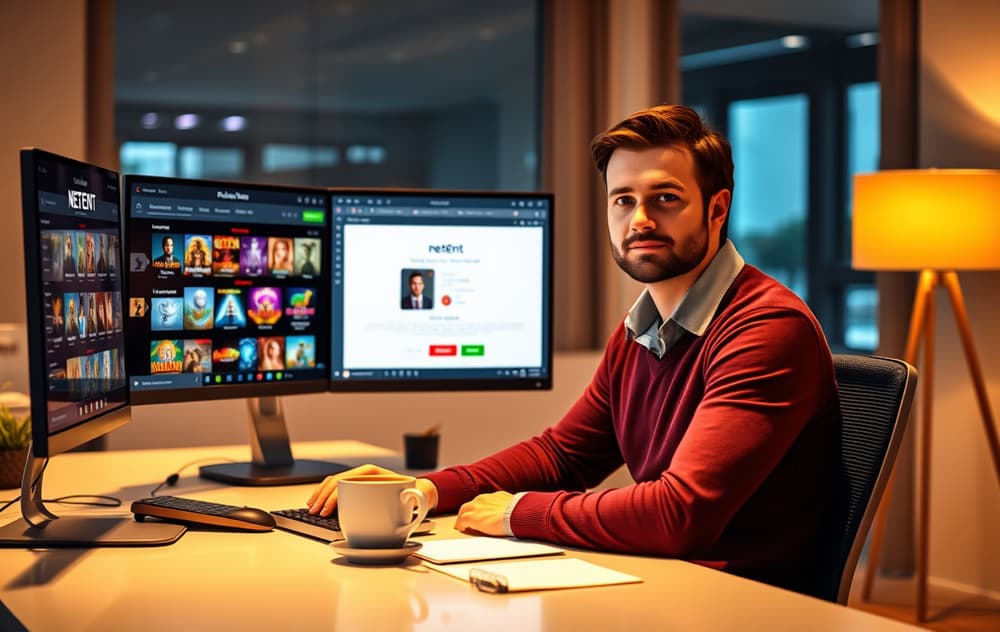 En person som sjekker lisens og verifiserer konto på et norsk casino
